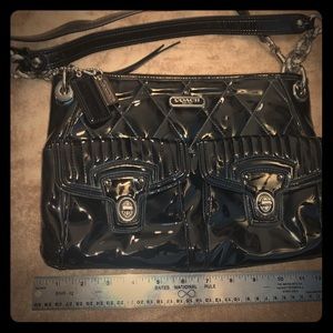 Coach black patent leather purse
